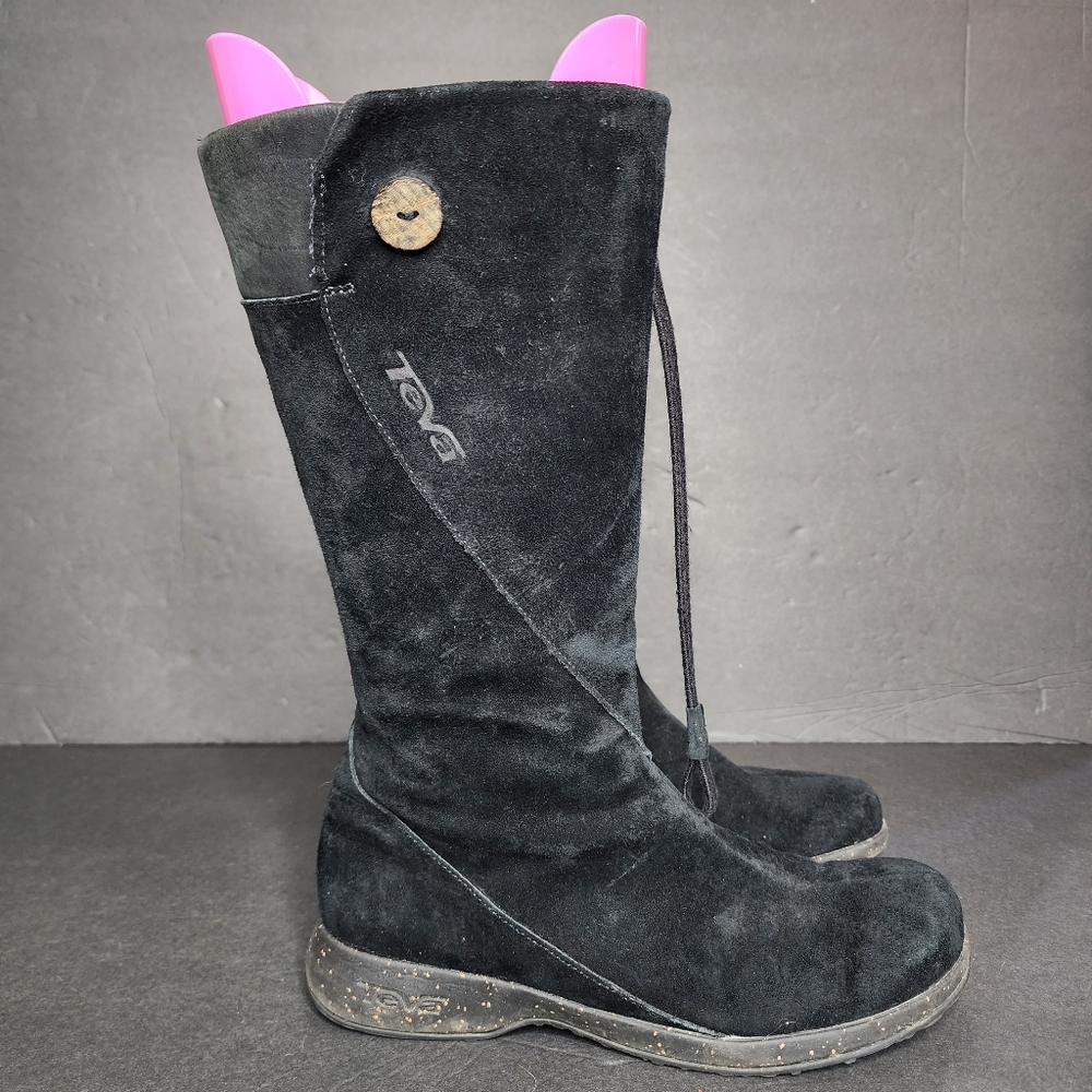 Teva Montecito 4026 Black Suede Boots Size